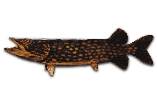 Musky 40” || Original Woodburned Fish Artwork